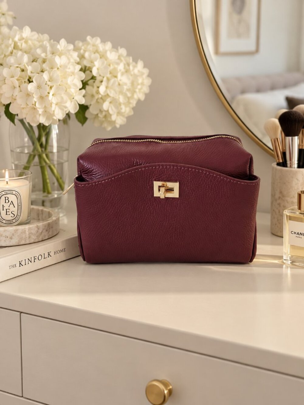 Burgundy Genuine Leather Crossbody Bag, Italian Leather Shoulder Bag